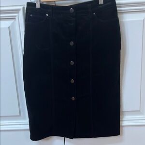 Pure Collection Women  Black Knee-length Button Down Pencil Skirt